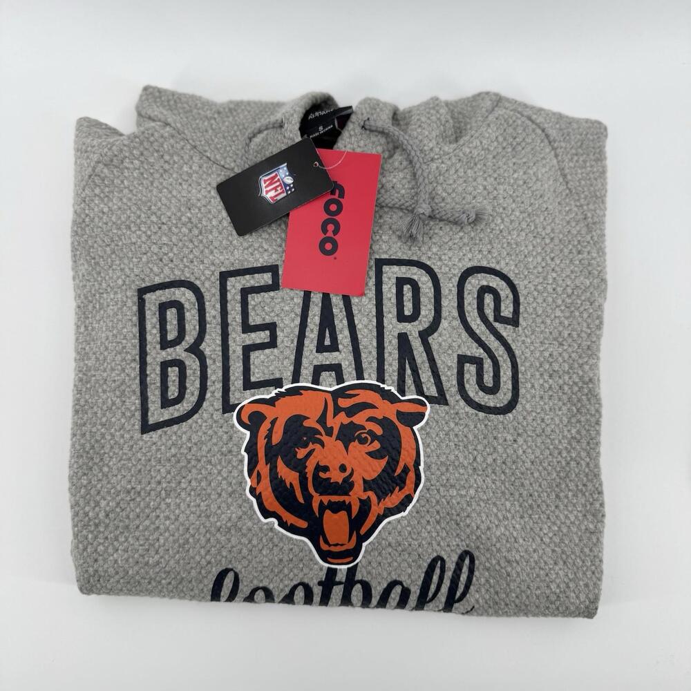 Women’s S NFL Chicago Bears Hoodie Waffle Knit Gray Comfort Football Warm